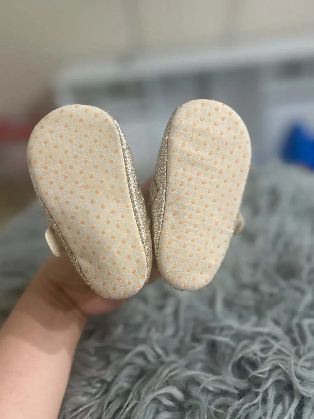 Cat & Jack Toddler Gold Glitter Ballet Flats Mary Jane Shoes